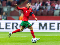 Cristiano Ronaldo is playing  during the  UEFA Nations League 2024 League A Group A1 match between Poland and Portugal , at the PGE Narodowy...