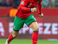 Cristiano Ronaldo is playing  during the  UEFA Nations League 2024 League A Group A1 match between Poland and Portugal , at the PGE Narodowy...