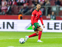 Cristiano Ronaldo is playing  during the  UEFA Nations League 2024 League A Group A1 match between Poland and Portugal , at the PGE Narodowy...