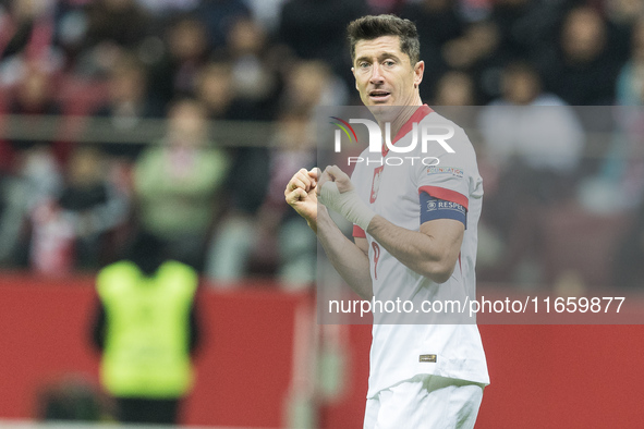 Robert Lewandowski  during UEFA Nations League match Poland vs Portugal in Warsaw Poland on 12 October 2024. 