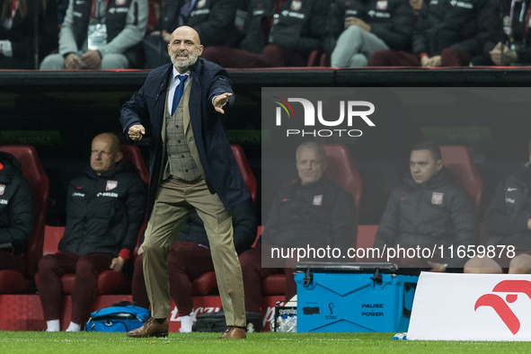 Trener Michal Probierz during UEFA Nations League match Poland vs Portugal in Warsaw Poland on 12 October 2024. 