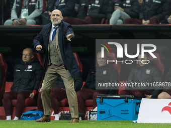 Trener Michal Probierz during UEFA Nations League match Poland vs Portugal in Warsaw Poland on 12 October 2024. (