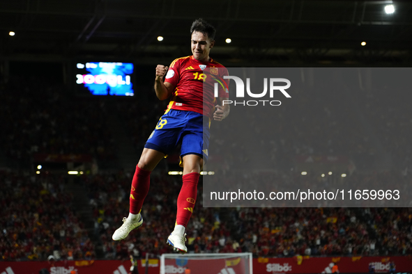 Martin Zubimendi defensive midfield of Spain and Real Sociedad celebrates after scoring his sides first goal during the UEFA Nations League...