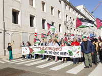 A general view occurs during a demonstration supporting Palestine in Lisbon, Portugal, on October 12, 2024. (