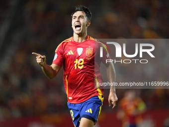 Martin Zubimendi defensive midfield of Spain and Real Sociedad celebrates after scoring his sides first goal during the UEFA Nations League...