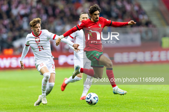 Nicola zalewski, Francisco Trincao are playing during the  UEFA Nations League 2024 League A Group A1 match between Poland and Portugal , at...