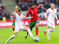 Nicola zalewski, Francisco Trincao are playing during the  UEFA Nations League 2024 League A Group A1 match between Poland and Portugal , at...