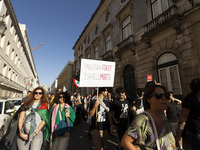 A general view occurs during a demonstration supporting Palestine in Lisbon, Portugal, on October 12, 2024. (