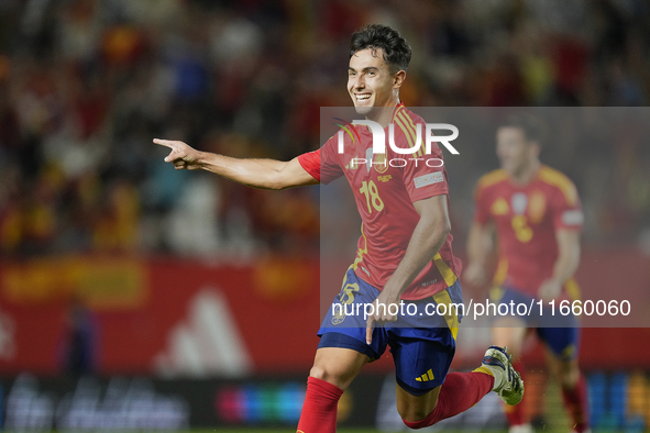 Martin Zubimendi defensive midfield of Spain and Real Sociedad celebrates after scoring his sides first goal during the UEFA Nations League...