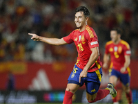 Martin Zubimendi defensive midfield of Spain and Real Sociedad celebrates after scoring his sides first goal during the UEFA Nations League...