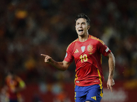 Martin Zubimendi defensive midfield of Spain and Real Sociedad celebrates after scoring his sides first goal during the UEFA Nations League...