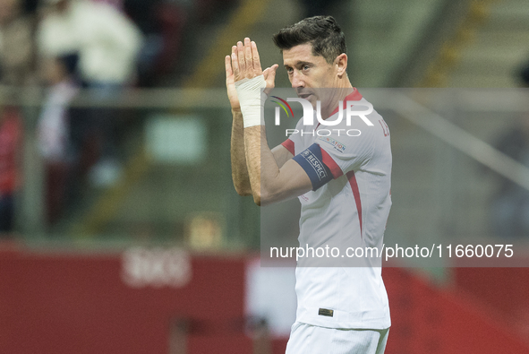 Robert Lewandowski  during UEFA Nations League match Poland vs Portugal in Warsaw Poland on 12 October 2024. 