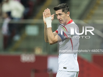 Robert Lewandowski  during UEFA Nations League match Poland vs Portugal in Warsaw Poland on 12 October 2024. (