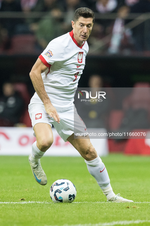 Robert Lewandowski  during UEFA Nations League match Poland vs Portugal in Warsaw Poland on 12 October 2024. 