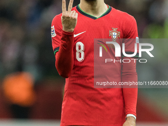 Bruno Fernandes  during UEFA Nations League match Poland vs Portugal in Warsaw Poland on 12 October 2024. (