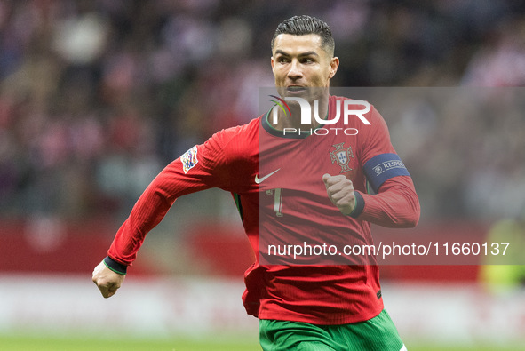 Cristiano Ronaldo  during UEFA Nations League match Poland vs Portugal in Warsaw Poland on 12 October 2024. 