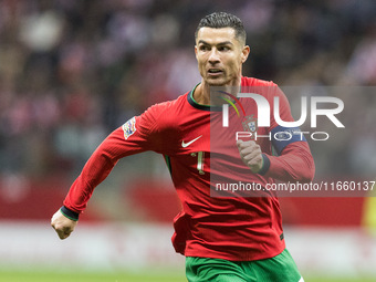 Cristiano Ronaldo  during UEFA Nations League match Poland vs Portugal in Warsaw Poland on 12 October 2024. (