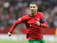 Cristiano Ronaldo  during UEFA Nations League match Poland vs Portugal in Warsaw Poland on 12 October 2024. (