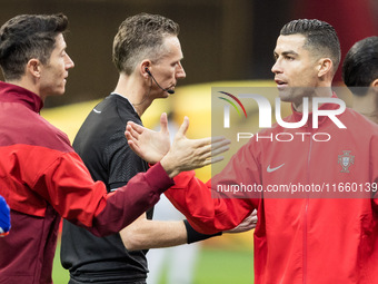 Robert Lewandowski , Cristiano Ronaldo  during UEFA Nations League match Poland vs Portugal in Warsaw Poland on 12 October 2024. (