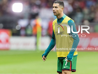 Cristiano Ronaldo  during UEFA Nations League match Poland vs Portugal in Warsaw Poland on 12 October 2024. (