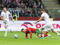 Cristiano Ronaldo , Pawel Dawidowicz  during UEFA Nations League match Poland vs Portugal in Warsaw Poland on 12 October 2024. (