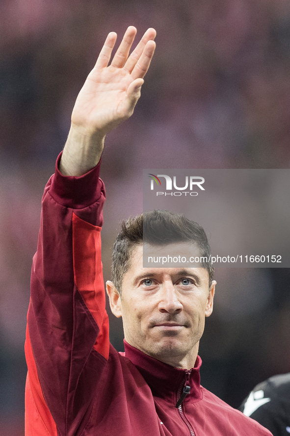 Robert Lewandowski  during UEFA Nations League match Poland vs Portugal in Warsaw Poland on 12 October 2024. 