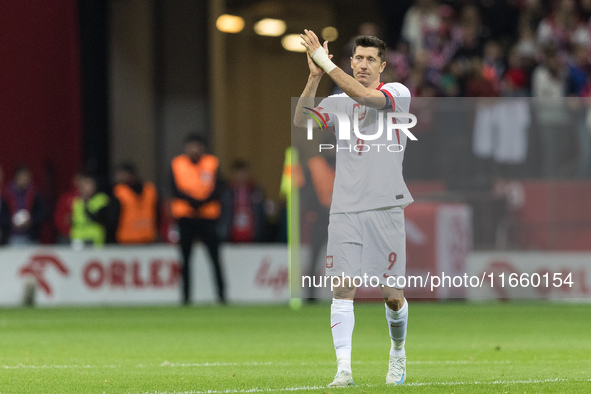 Robert Lewandowski  during UEFA Nations League match Poland vs Portugal in Warsaw Poland on 12 October 2024. 