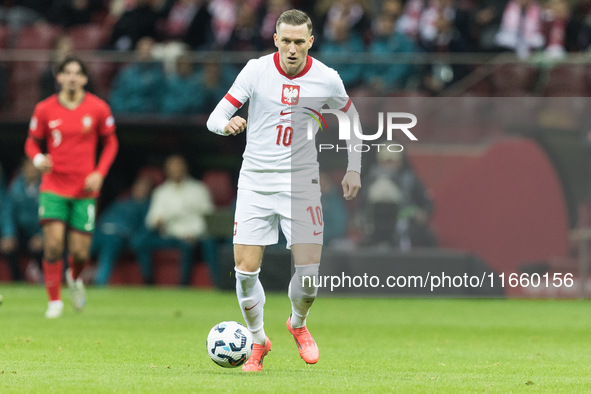 Piotr Zielinski  during UEFA Nations League match Poland vs Portugal in Warsaw Poland on 12 October 2024. 