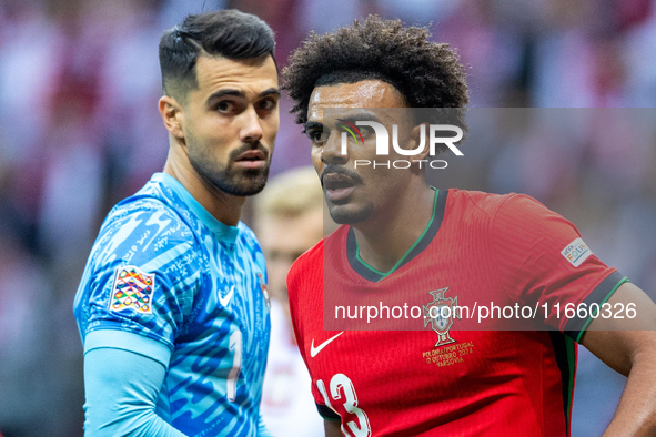 Diego Costa and Renato Veiga during the  UEFA Nations League 2024 League A Group A1 match between Poland and Portugal , at the PGE Narodowy...