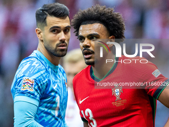 Diego Costa and Renato Veiga during the  UEFA Nations League 2024 League A Group A1 match between Poland and Portugal , at the PGE Narodowy...