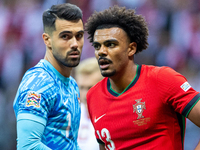 Diego Costa and Renato Veiga during the  UEFA Nations League 2024 League A Group A1 match between Poland and Portugal , at the PGE Narodowy...