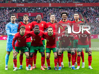 The Portugal national team poses during the UEFA 2024 Nations League Group A1 match between Poland and Portugal at the PGE Narodowe in Warsa...