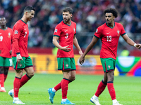 Cristiano Ronaldo, Ruben Dias, Renato Veiga are playing during   the  UEFA Nations League 2024 League A Group A1 match between Poland and Po...