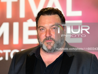 Portrait of actor Denis Menochet at the opening night of the Lumiere festival in Lyon, France, on October 12, 2024. (