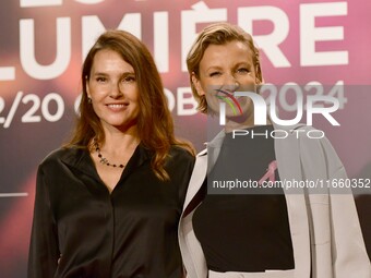 Portrait of actresses Alexandra Lamy and Virginie Ledoyen at the opening night of the Lumiere festival in Lyon, France, on October 12, 2024....