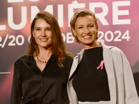 Portrait of actresses Alexandra Lamy and Virginie Ledoyen at the opening night of the Lumiere festival in Lyon, France, on October 12, 2024....