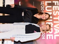 Portrait of actresses Alexandra Lamy and Virginie Ledoyen at the opening night of the Lumiere festival in Lyon, France, on October 12, 2024....