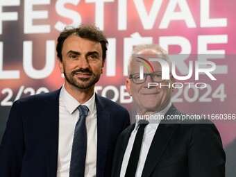 Portrait of Gregory Doucet and Thierry Fremaux at the opening night of the Lumiere festival in Lyon, France, on October 12, 2024. (