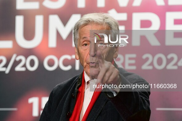 Portrait of Costa Gavras and his wife at the opening night of the Lumiere festival in Lyon, France, on October 12, 2024. 