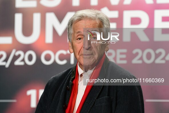 Portrait of Costa Gavras and his wife at the opening night of the Lumiere festival in Lyon, France, on October 12, 2024. 