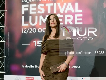 Portrait of Monica Bellucci at the opening night of the Lumiere festival in Lyon, France, on October 12, 2024. (