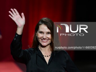 Portrait of Virginie Ledoyen at the opening night of the Lumiere festival in Lyon, France, on October 12, 2024. (