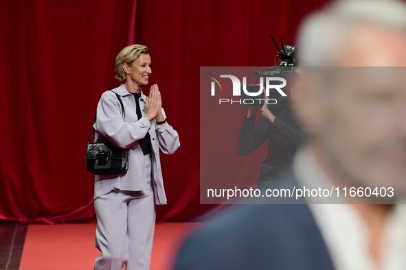 Portrait of actress Alexandra Lamy at the opening night of the Lumiere festival in Lyon, France, on October 12, 2024. 