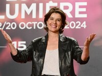 Portrait of Irene Jacob at the opening night of the Lumiere festival in Lyon, France, on October 12, 2024. (