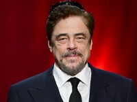 Portrait of actor Benicio Del Toro at the opening night of the Lumiere festival in Lyon, France, on October 12, 2024. (