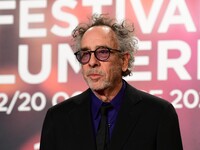 Portrait of Tim Burton at the opening night of the Lumiere festival in Lyon, France, on October 12, 2024. (