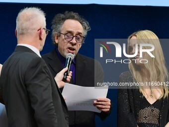 Portrait of Tim Burton at the opening night of the Lumiere festival in Lyon, France, on October 12, 2024. (