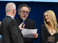 Portrait of Tim Burton at the opening night of the Lumiere festival in Lyon, France, on October 12, 2024. (