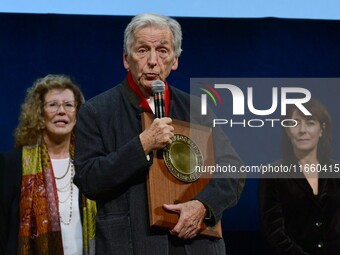 Portrait of Costa Gavras at the opening night of the Lumiere festival in Lyon, France, on October 12, 2024. (