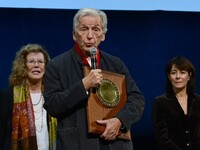 Portrait of Costa Gavras at the opening night of the Lumiere festival in Lyon, France, on October 12, 2024. (